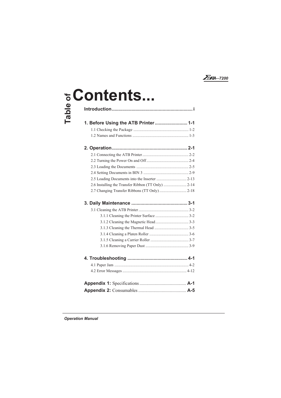 AMT Datasouth 7200 User Manual | Page 2 / 72