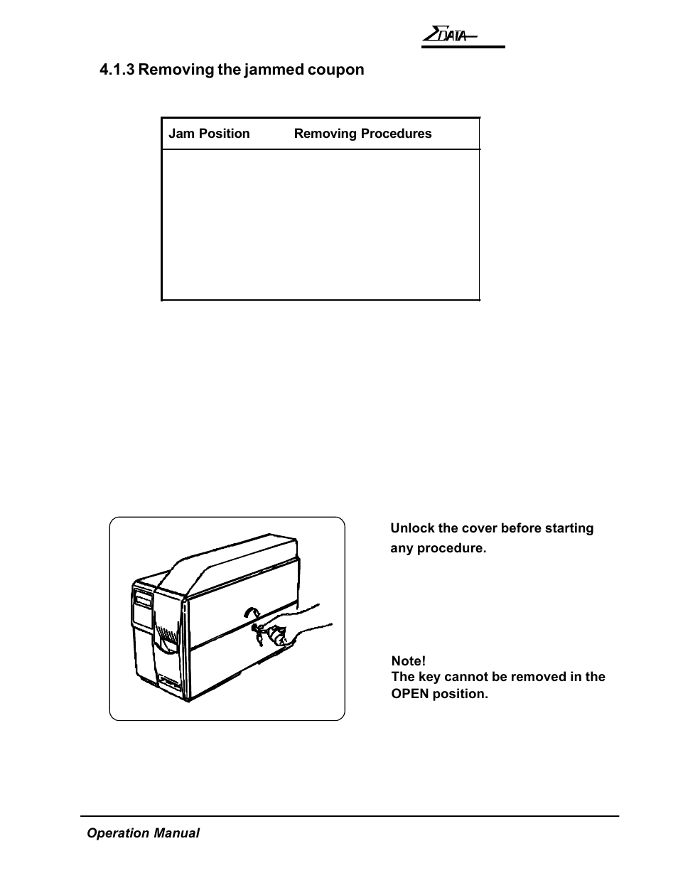 3 removing the jammed coupon | AMT Datasouth 7200 User Manual | Page 52 / 72