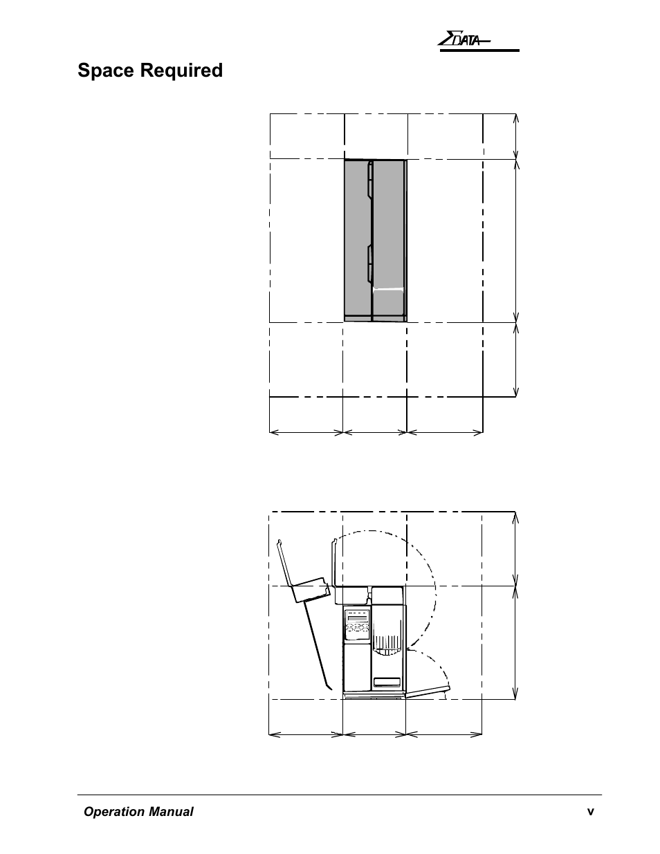 Space required | AMT Datasouth 7200 User Manual | Page 8 / 72