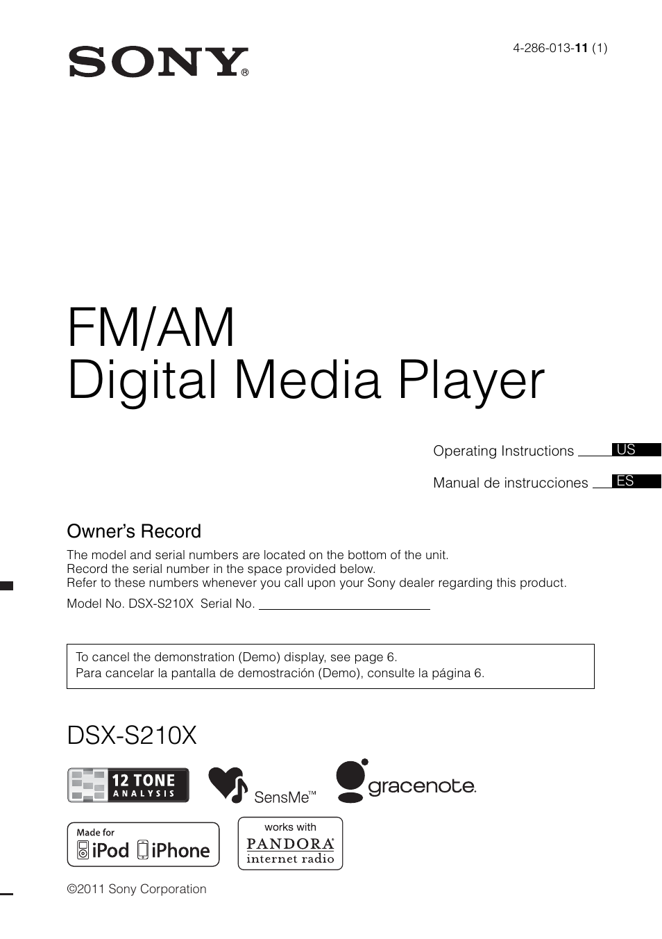 Sony DSX-S210X User Manual | 72 pages