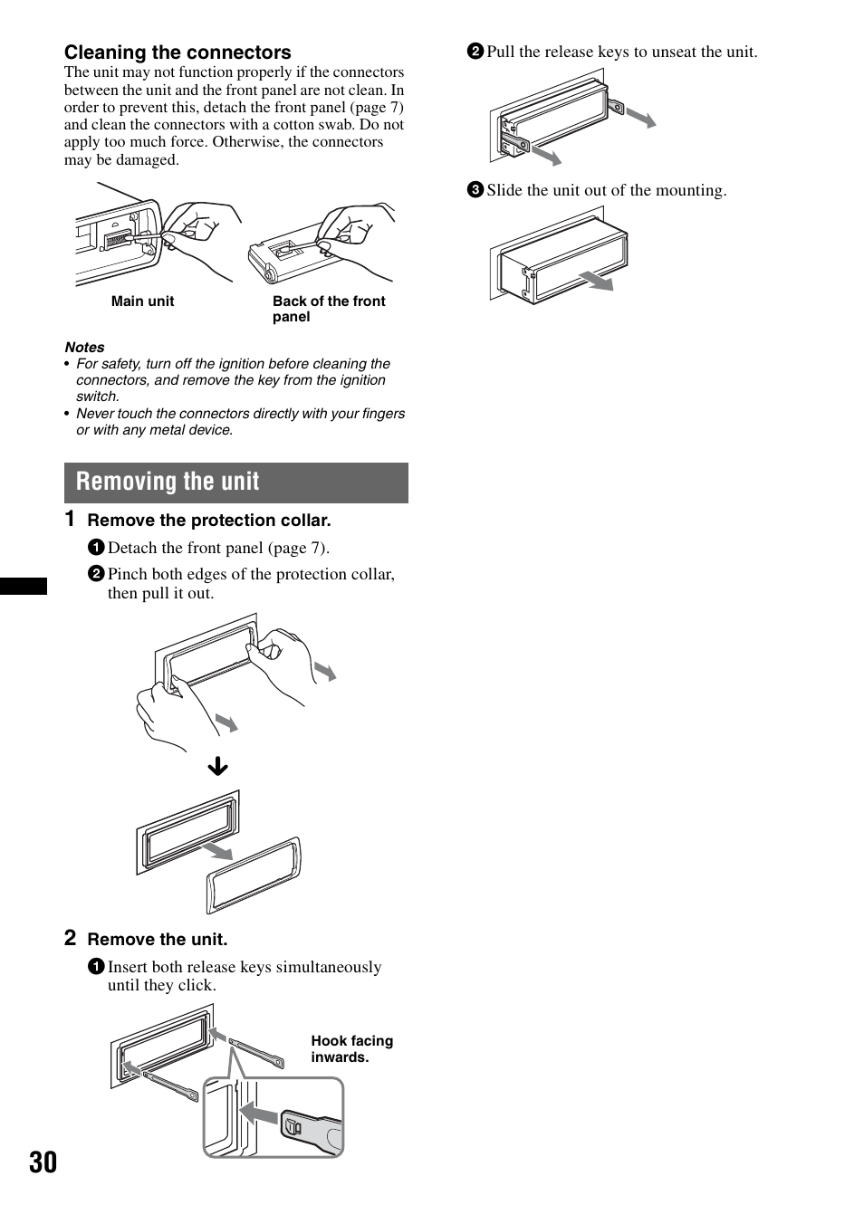 Removing the unit | Sony DSX-S210X User Manual | Page 30 / 72