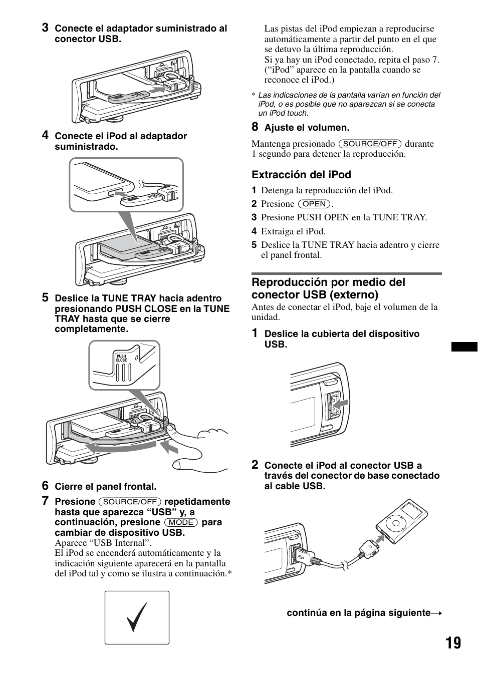 Reproducción por medio del conector usb (externo) | Sony DSX-S210X User Manual | Page 53 / 72