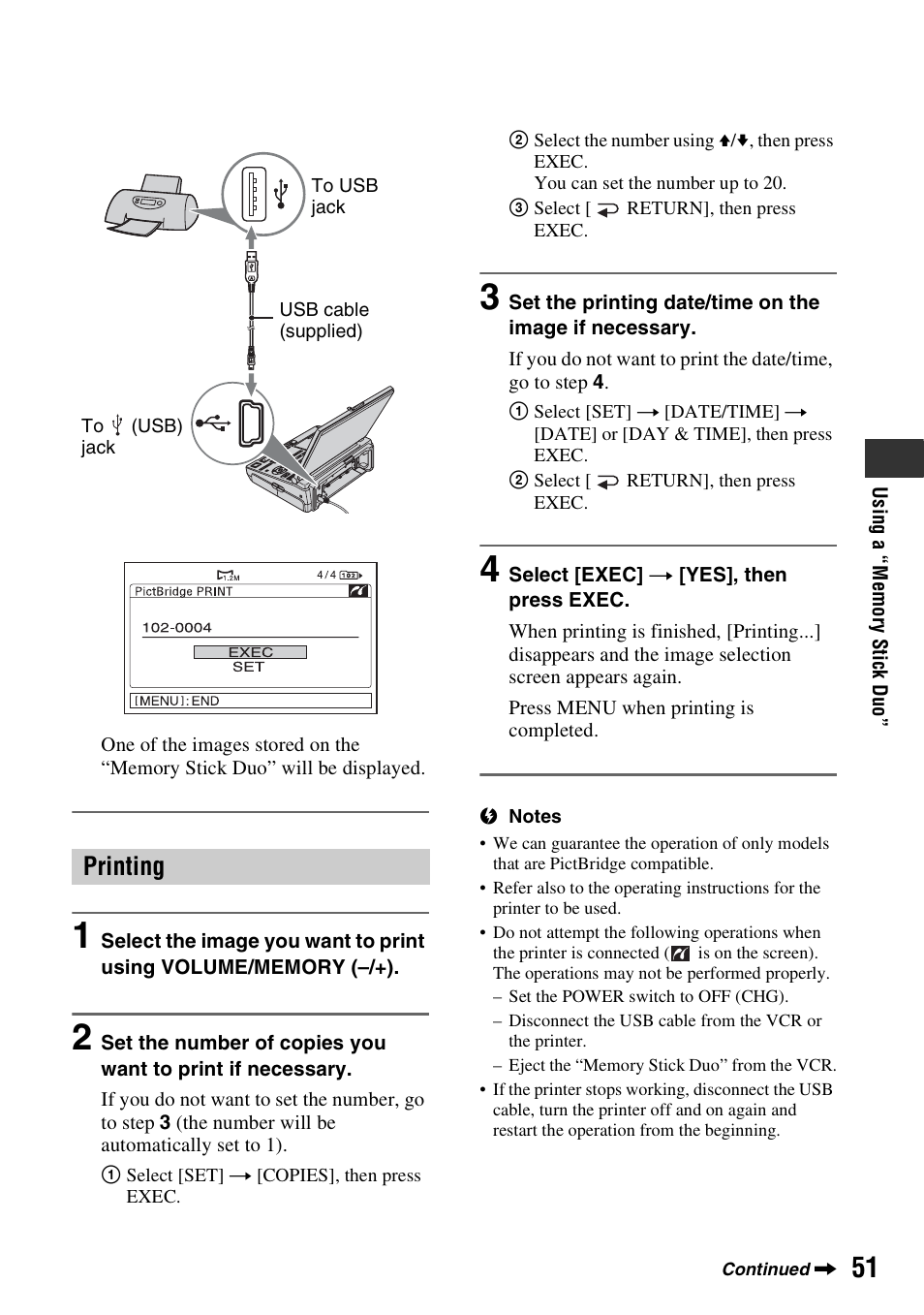 Printing | Sony GV-HD700 User Manual | Page 51 / 108