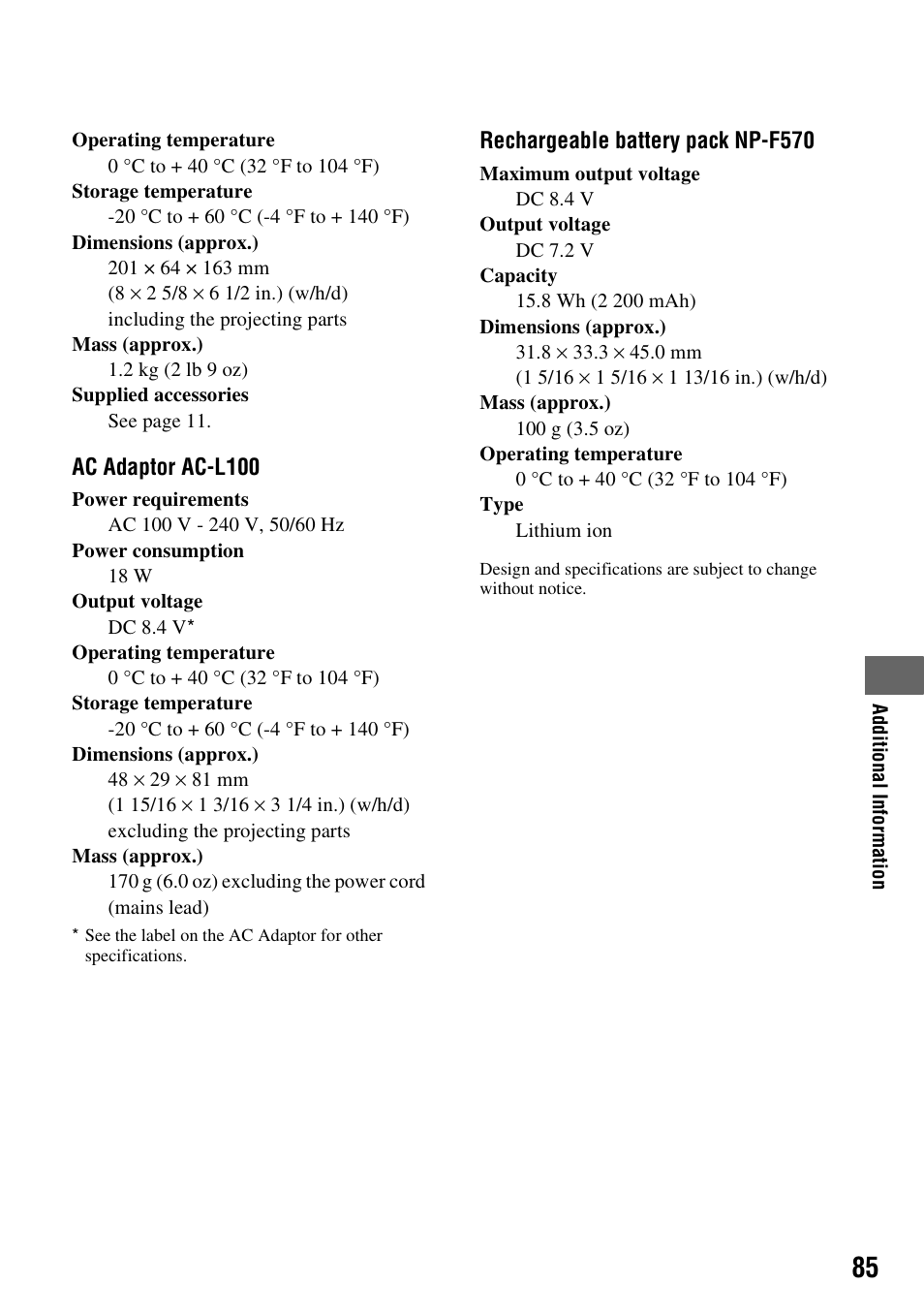 Sony GV-HD700 User Manual | Page 85 / 108