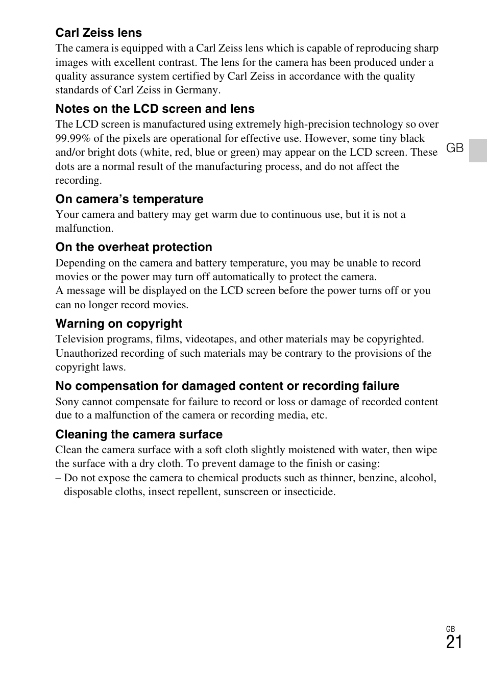 Sony DSC-W560 User Manual | Page 21 / 48