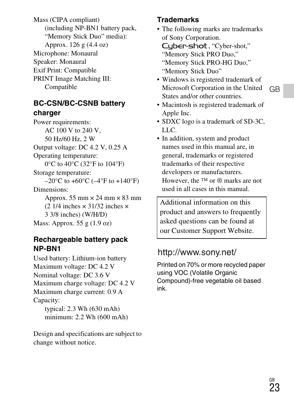 Sony DSC-W560 User Manual | Page 23 / 48