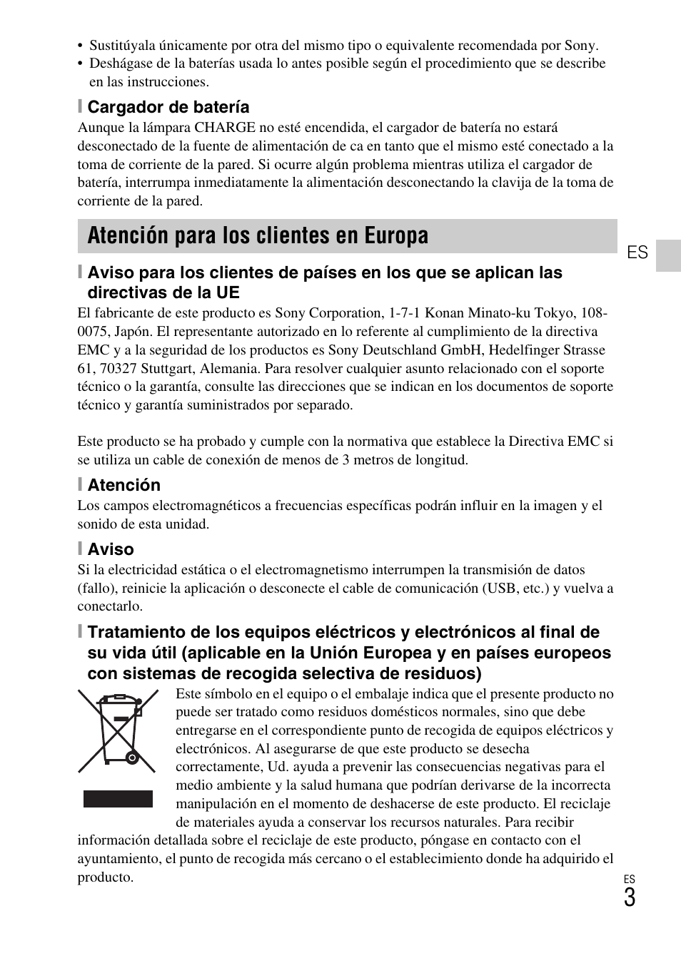 Atención para los clientes en europa | Sony DSC-W560 User Manual | Page 25 / 48