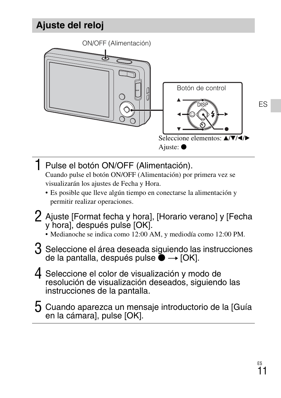 Ajuste del reloj | Sony DSC-W560 User Manual | Page 33 / 48