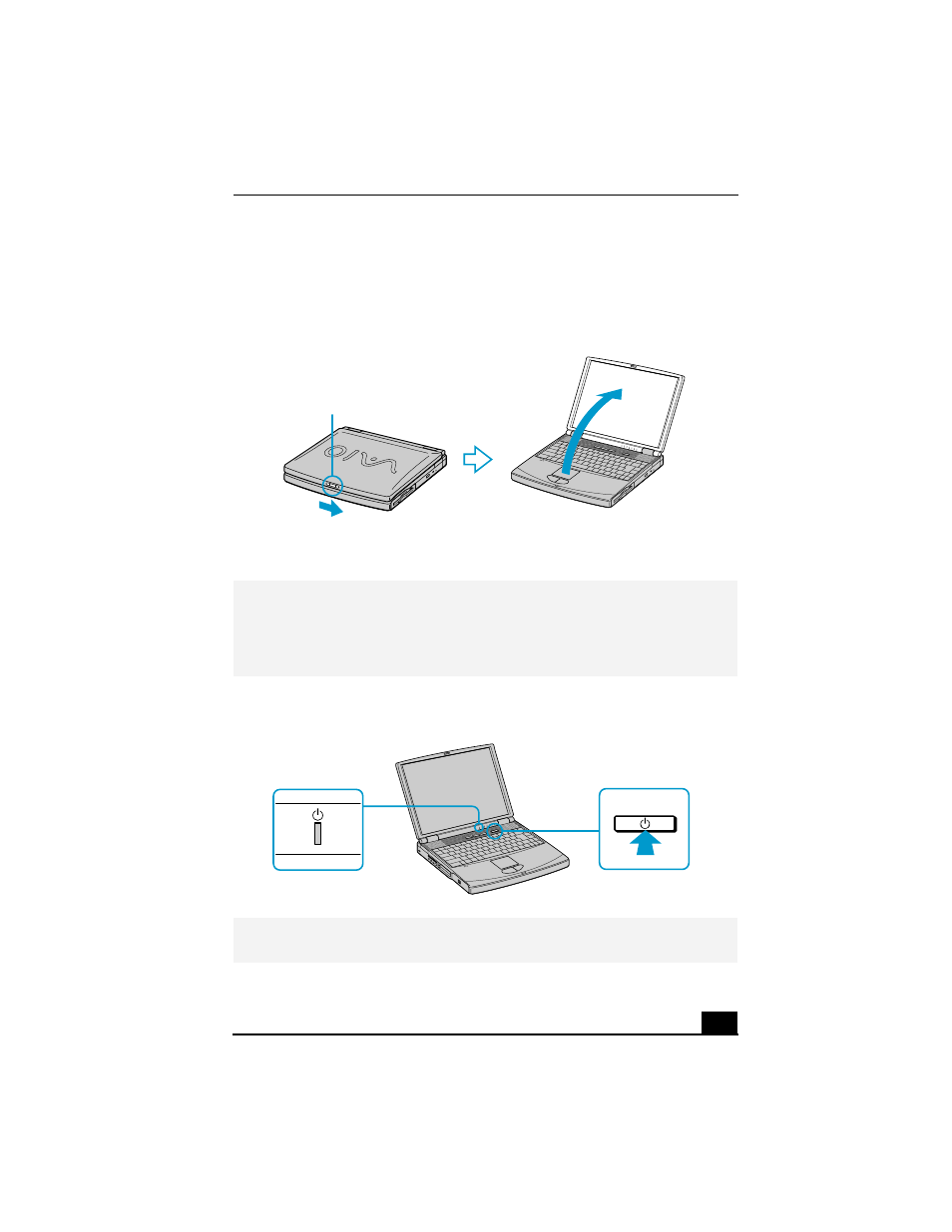 Starting your computer, Opening the computer, Power button | Sony PCG-FX290K User Manual | Page 33 / 138