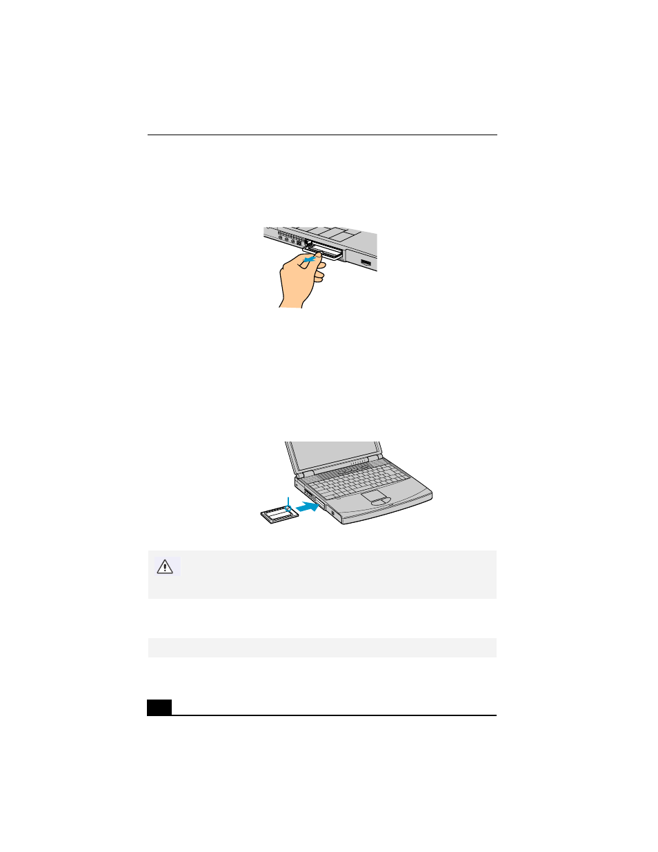 Pc card slot protector, Inserting a pc card, To remove a pc card | Sony PCG-FX290K User Manual | Page 52 / 138