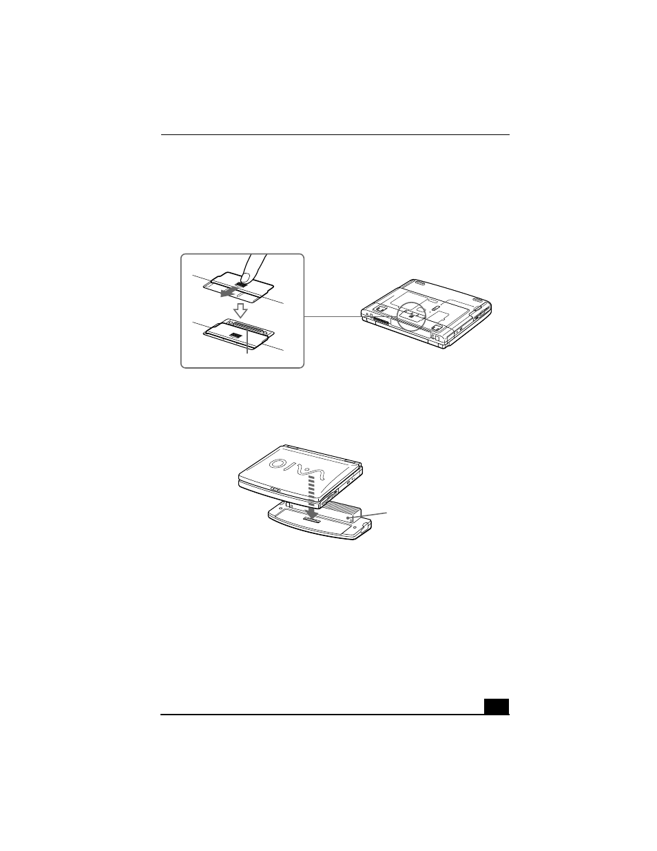 Port replicator connector, Attaching computer to port replicator | Sony PCG-FX290K User Manual | Page 67 / 138