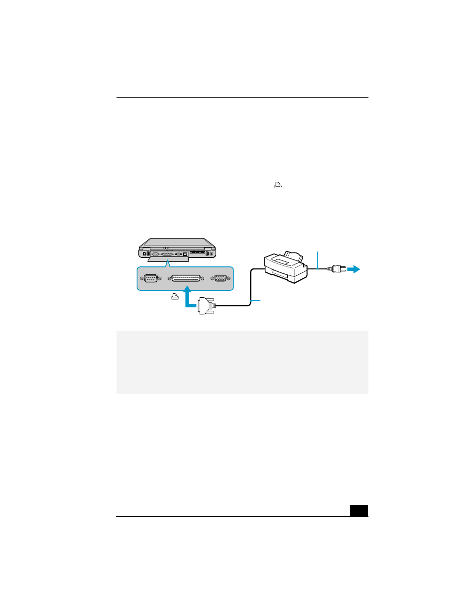 Connecting a printer, To connect a printer, Printer connector | Connecting an external display | Sony PCG-FX290K User Manual | Page 71 / 138