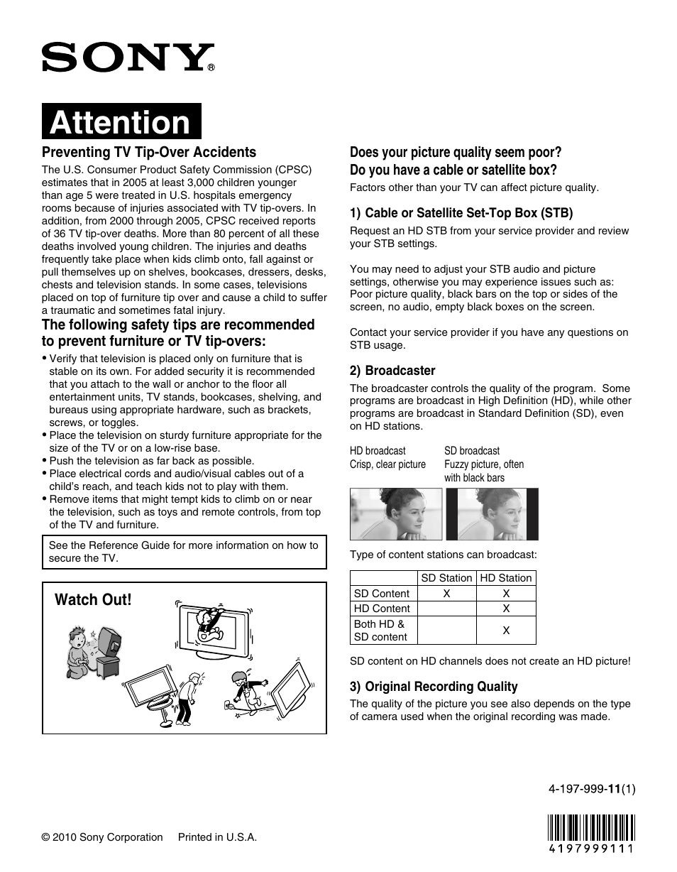 Sony NSX-46GT1 User Manual | 1 page