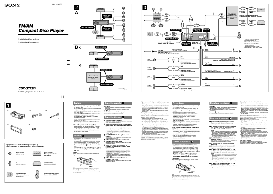 Sony CDX-GT72W User Manual | 2 pages