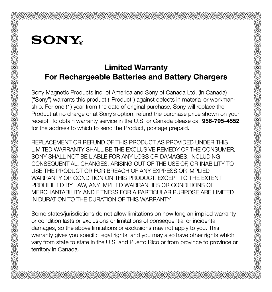 Sony CP-A2L User Manual | 1 page