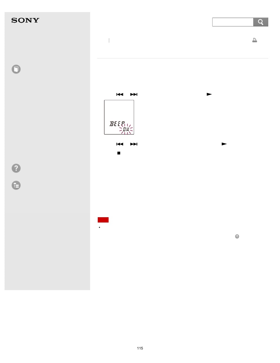Turning the beep sound on or off (beep), Help guide, How to use | Troubleshooting list of topics, Icd-bx140 | Sony ICD-BX140 User Manual | Page 121 / 180
