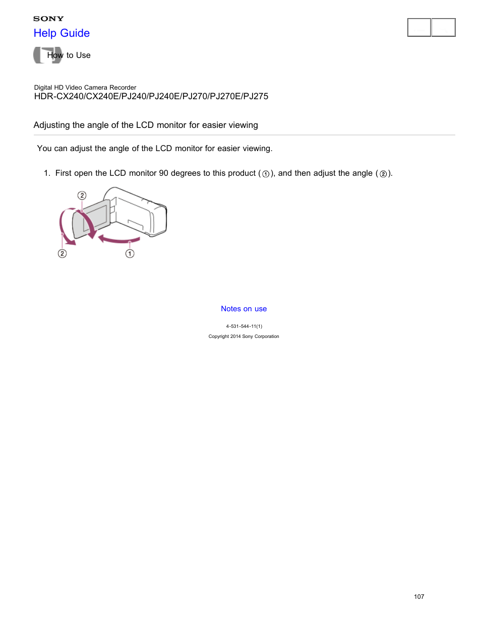 Help guide | Sony HDR-CX240 User Manual | Page 117 / 351