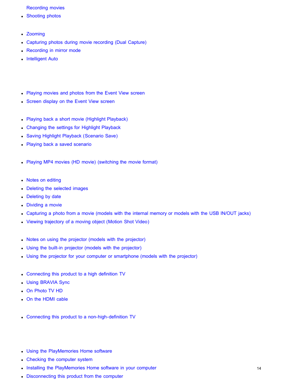 Sony HDR-CX240 User Manual | Page 24 / 351