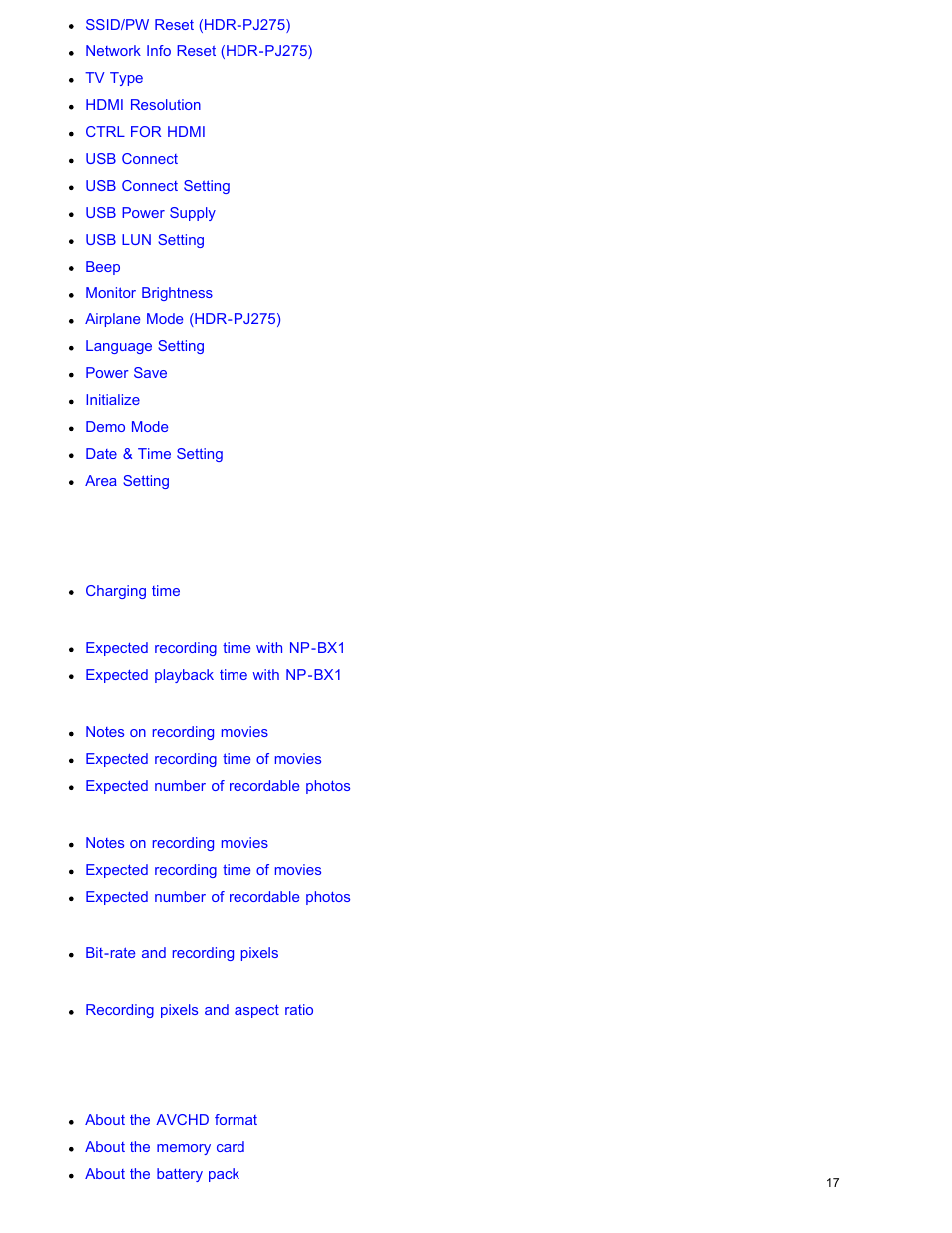 Sony HDR-CX240 User Manual | Page 27 / 351
