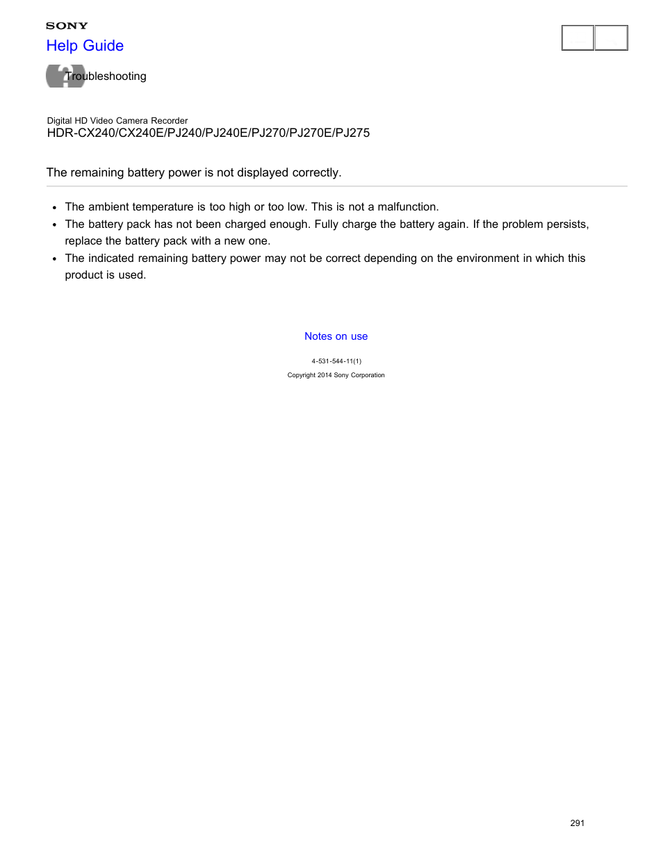 Help guide | Sony HDR-CX240 User Manual | Page 301 / 351