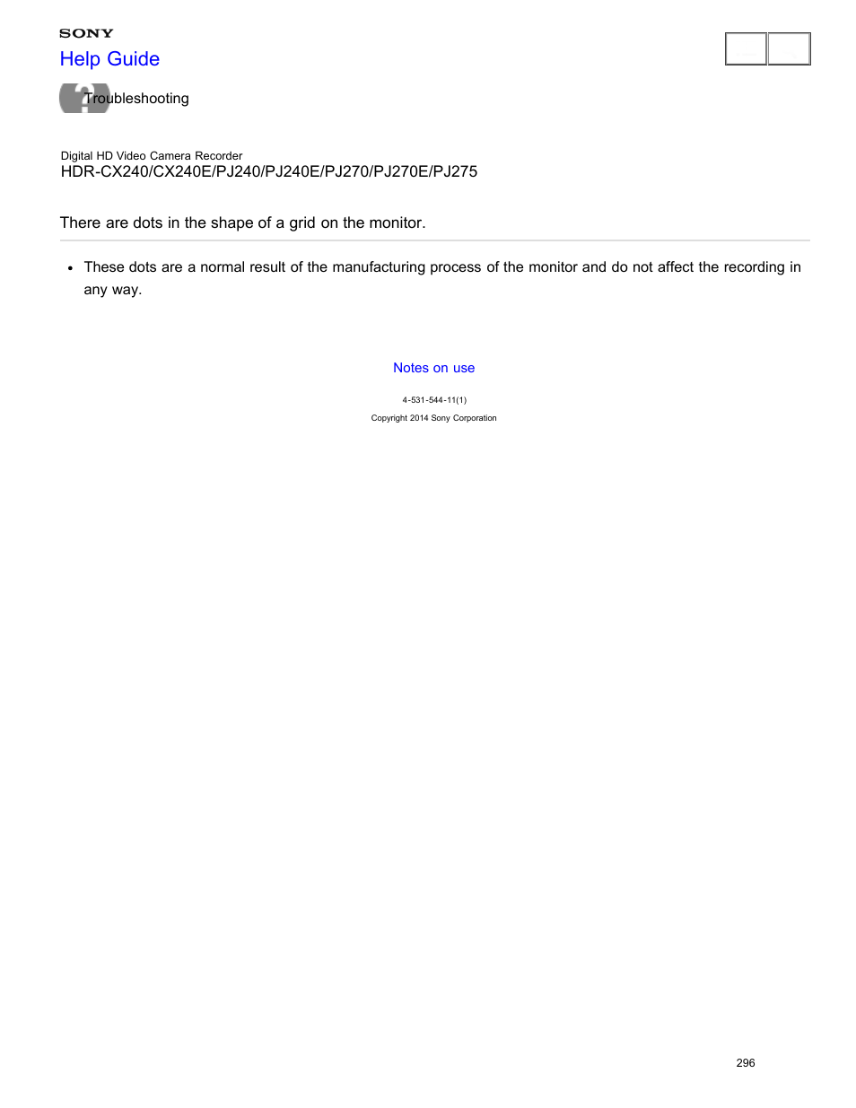Help guide | Sony HDR-CX240 User Manual | Page 306 / 351