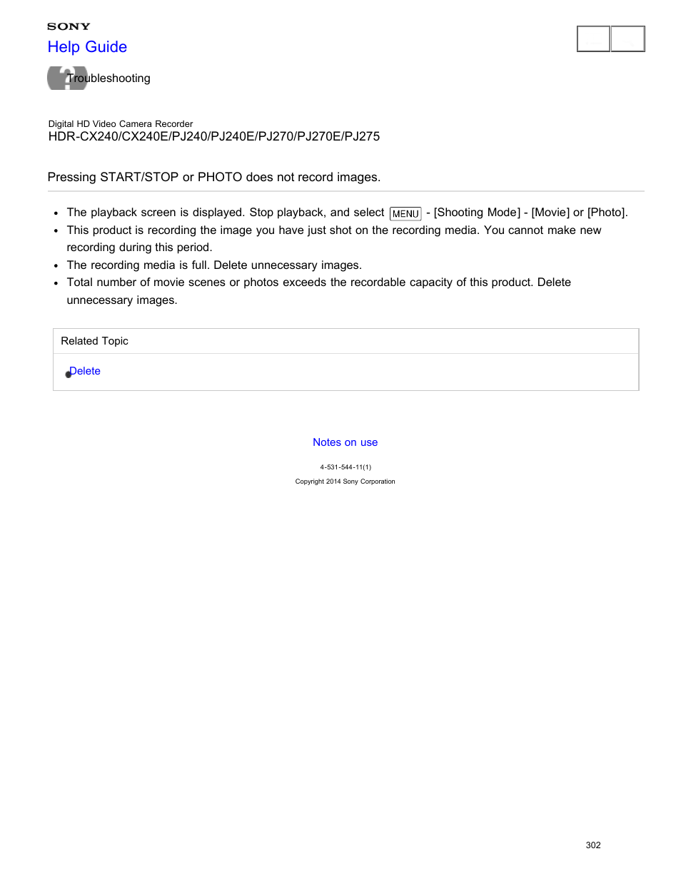 Help guide | Sony HDR-CX240 User Manual | Page 312 / 351