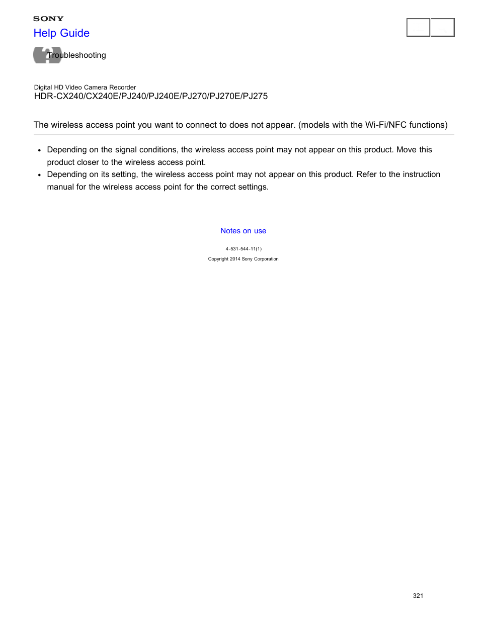 Appear, Help guide | Sony HDR-CX240 User Manual | Page 331 / 351