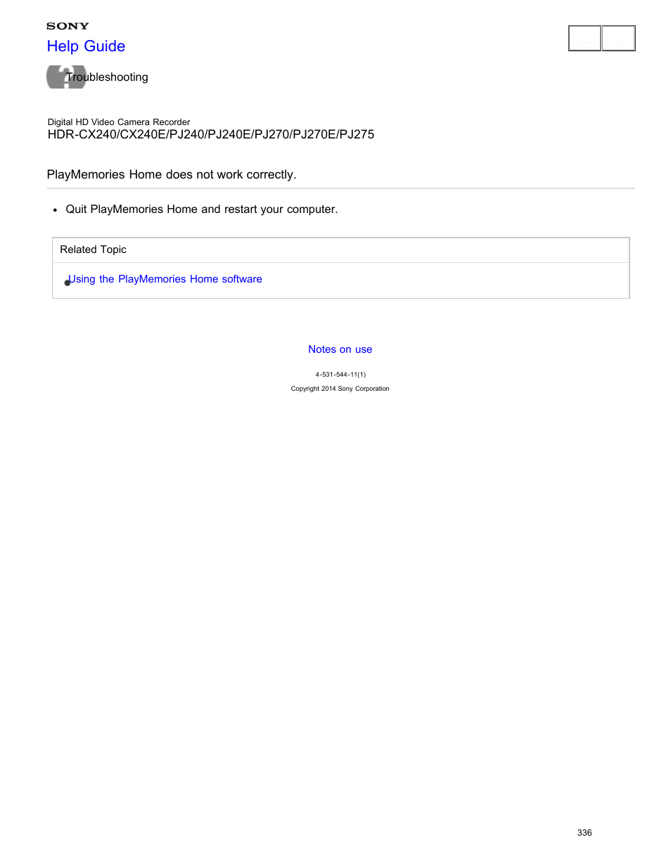 Playmemories home does not work correctly, Help guide | Sony HDR-CX240 User Manual | Page 346 / 351