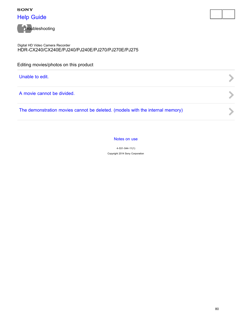 Editing movies/photos on this product, Help guide | Sony HDR-CX240 User Manual | Page 90 / 351