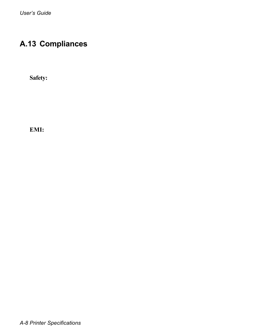 A.13 compliances | AMT Datasouth documax 3300 User Manual | Page 136 / 221