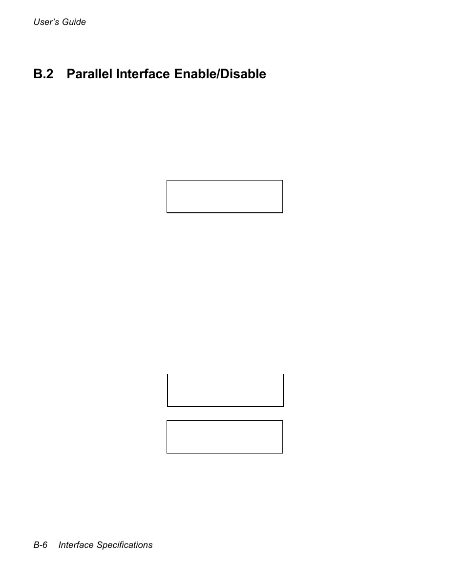 B.2 parallel interface enable/disable | AMT Datasouth documax 3300 User Manual | Page 142 / 221