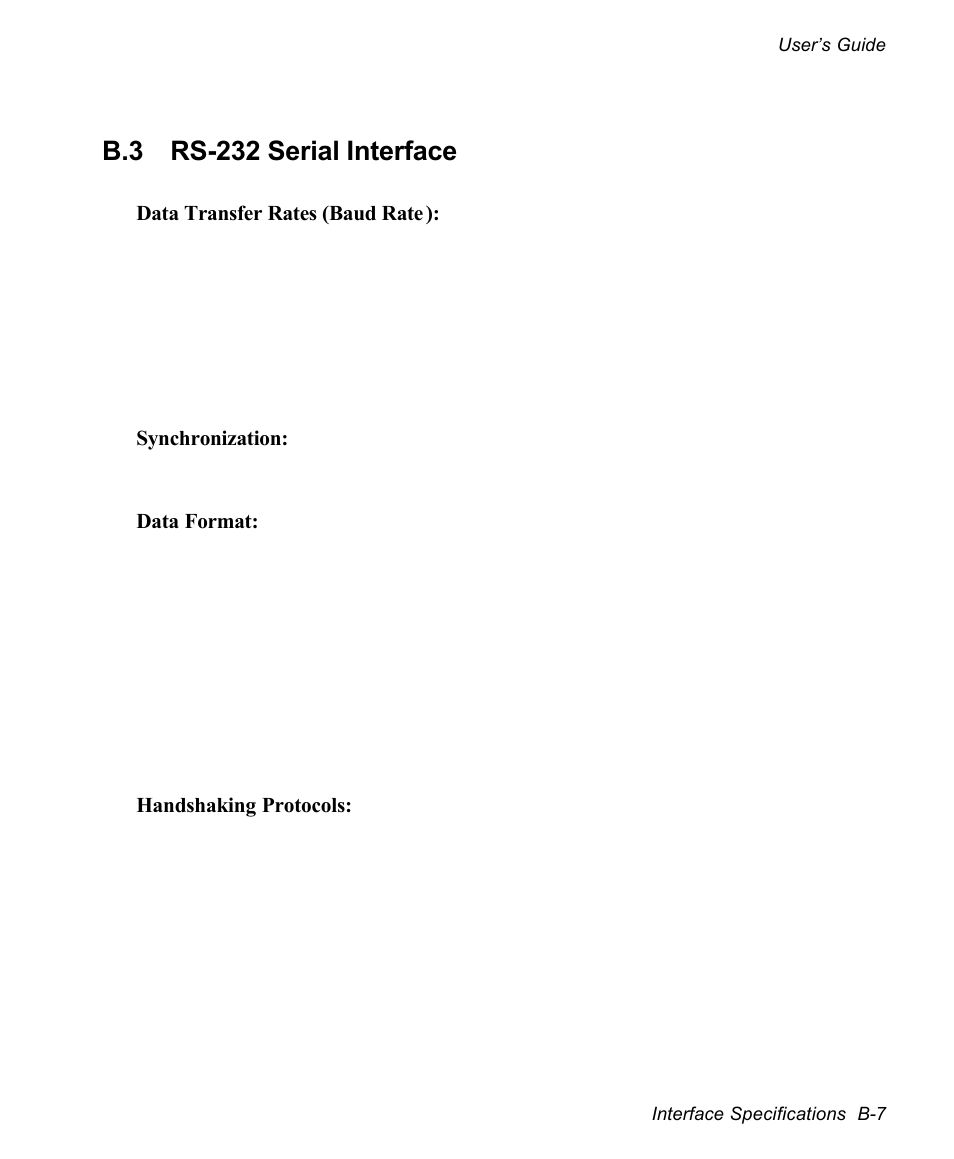 B.3 rs-232 serial interface | AMT Datasouth documax 3300 User Manual | Page 143 / 221