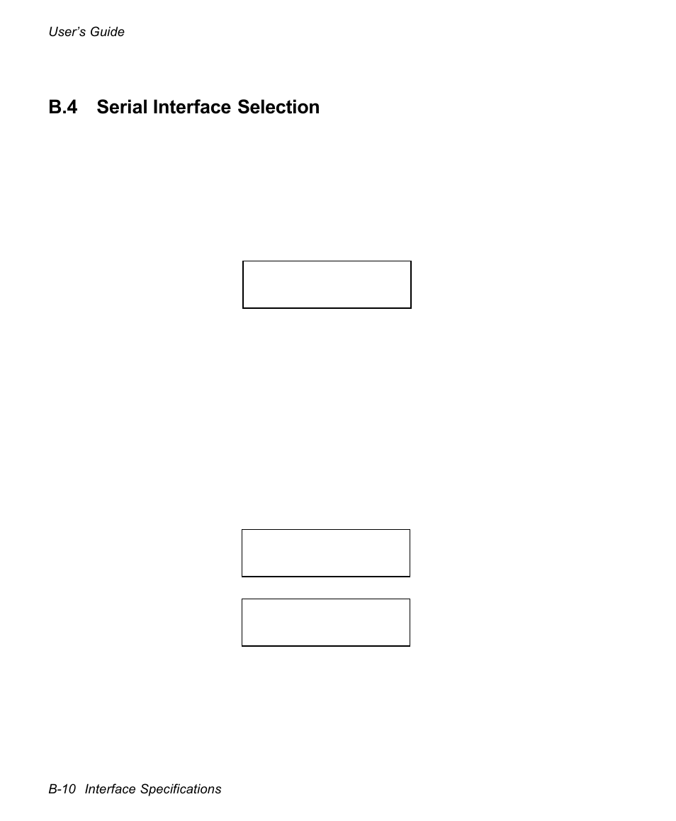B.4 serial interface selection | AMT Datasouth documax 3300 User Manual | Page 146 / 221