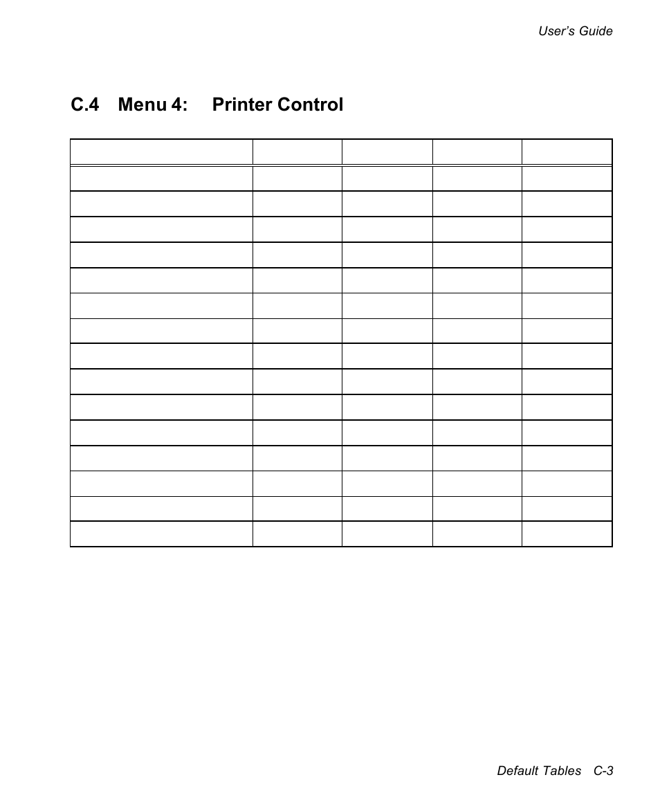 C.4 menu 4: printer control | AMT Datasouth documax 3300 User Manual | Page 151 / 221