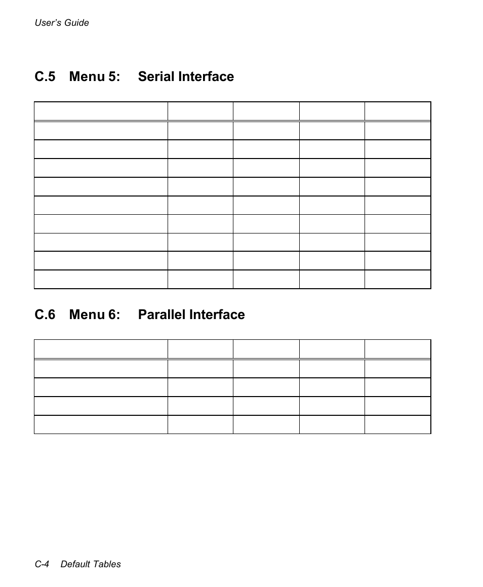 C.5 menu 5: serial interface, C.6 menu 6: parallel interface | AMT Datasouth documax 3300 User Manual | Page 152 / 221