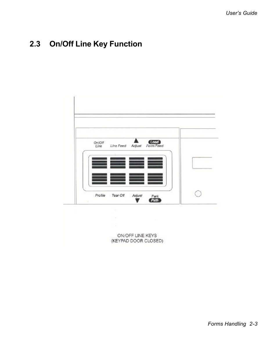 3 on/off line key function | AMT Datasouth documax 3300 User Manual | Page 43 / 221
