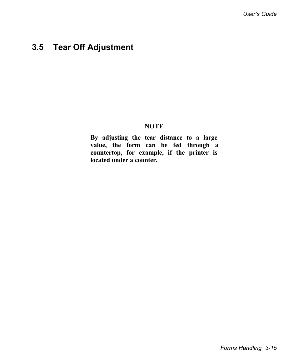 5 tear off adjustment | AMT Datasouth documax 3300 User Manual | Page 61 / 221