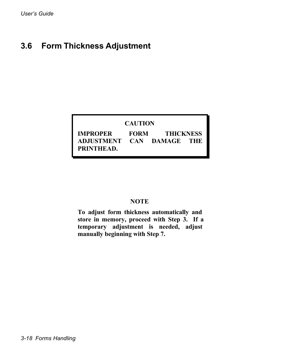 6 form thickness adjustment | AMT Datasouth documax 3300 User Manual | Page 64 / 221