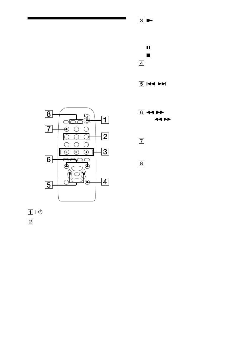 Parts descriptions for the remote | Sony CMT-RB5 User Manual | Page 28 / 32