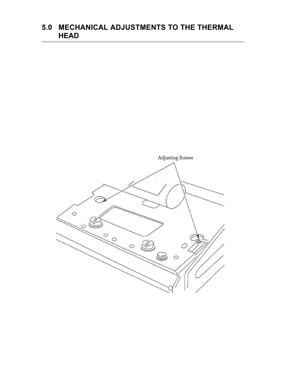 0 mechanical adjustments to the thermal head | AMT Datasouth 5106 User Manual | Page 19 / 36