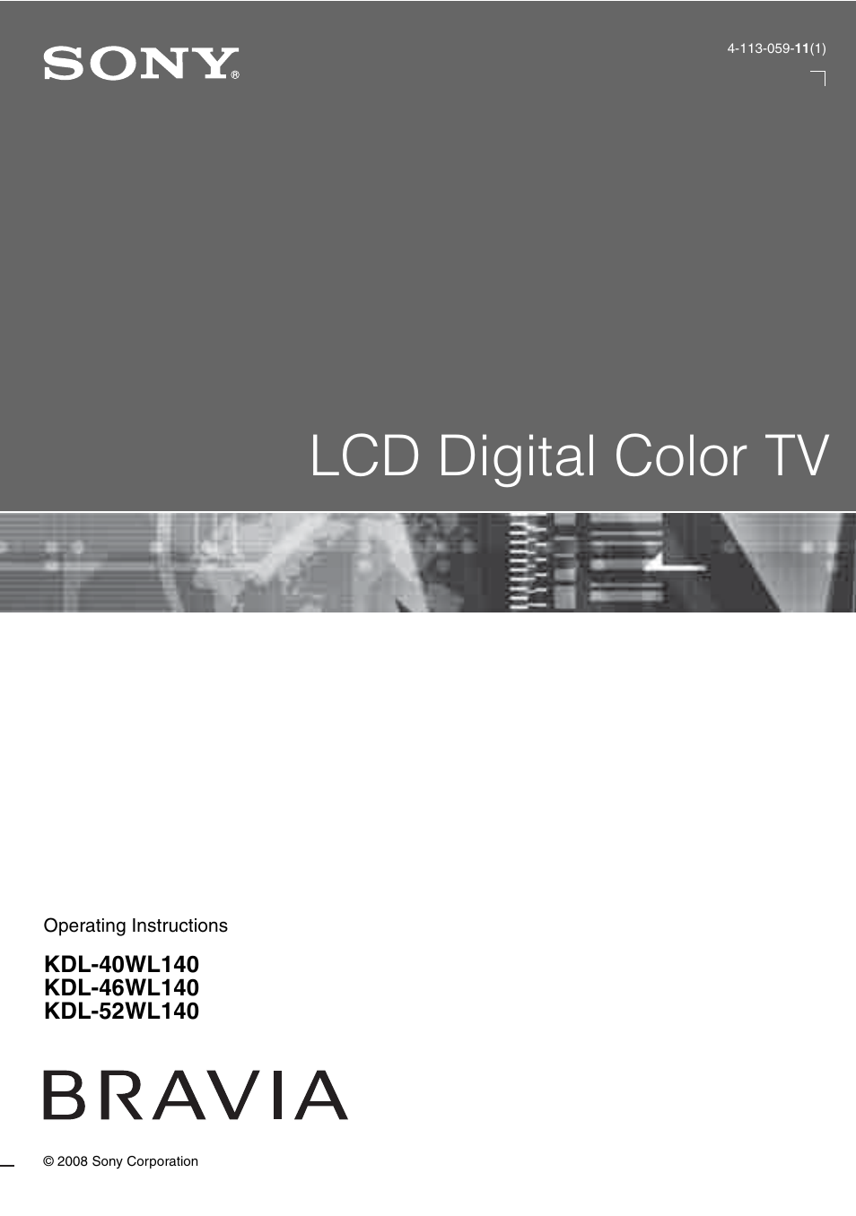 Sony KDL-52WL140 User Manual | 48 pages