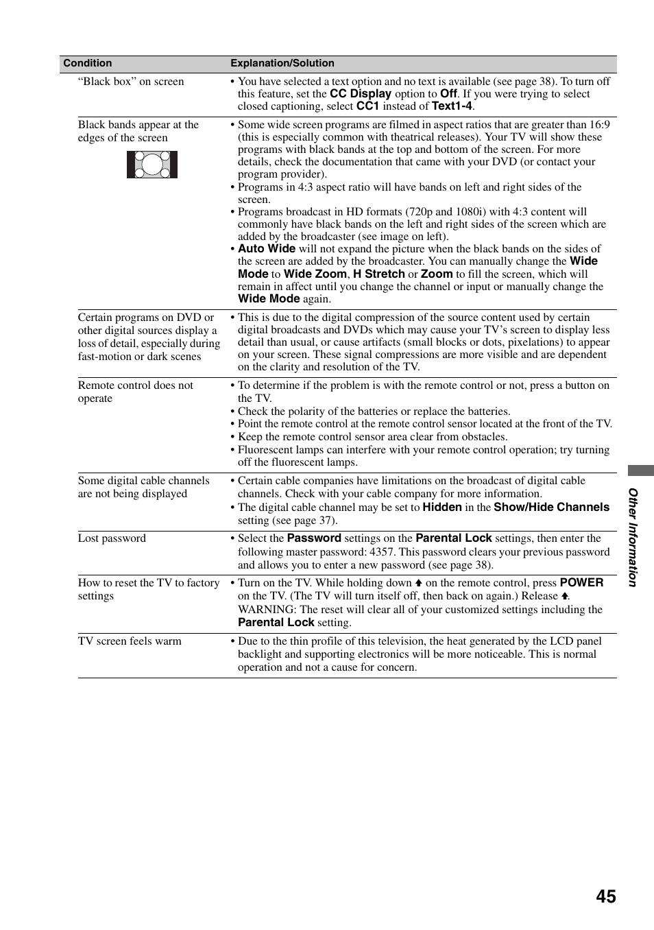 Sony KDL-52WL140 User Manual | Page 45 / 48