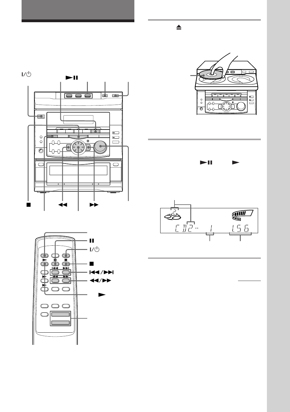 Playing a cd, Basic operations | Sony MHC-RX55 User Manual | Page 11 / 40