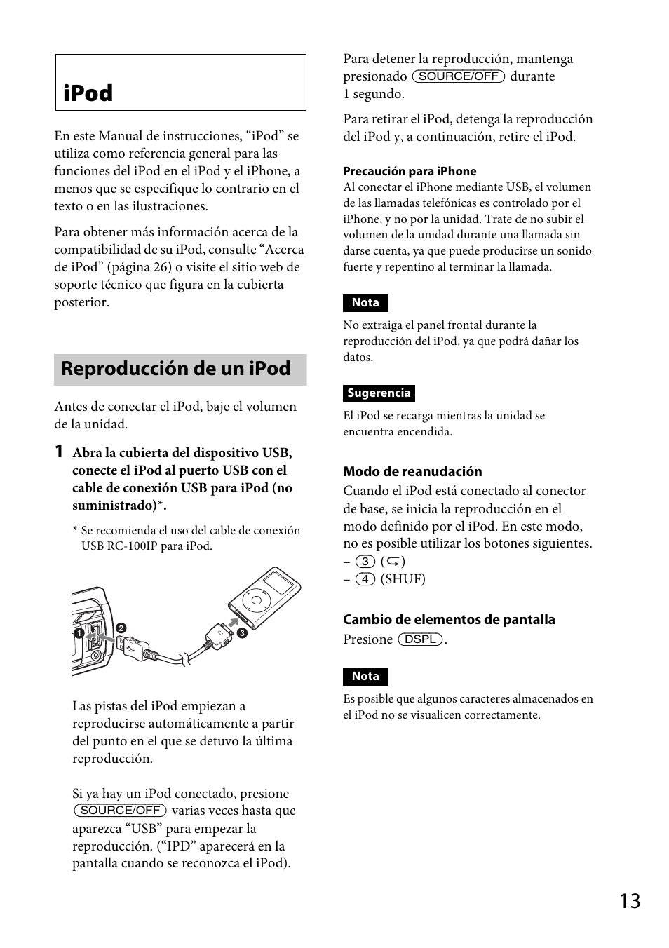 Ipod, Reproducción de un ipod | Sony CDX-GT57UPW User Manual | Page 41 / 64