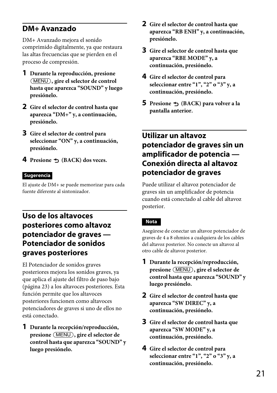 Dm+ avanzado | Sony CDX-GT57UPW User Manual | Page 49 / 64
