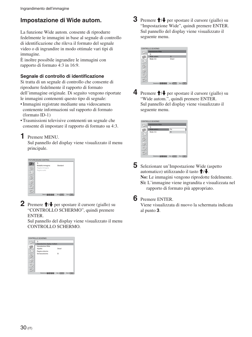 Impostazione di wide autom, Impostazione di wide autom (it) | Sony FWD-50PX2 User Manual | Page 278 / 352