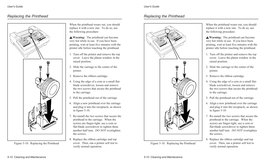 Replacing the printhead | AMT Datasouth AMTACCEL-5350 User Manual | Page 116 / 255