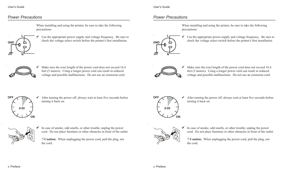 Power precautions | AMT Datasouth AMTACCEL-5350 User Manual | Page 12 / 255
