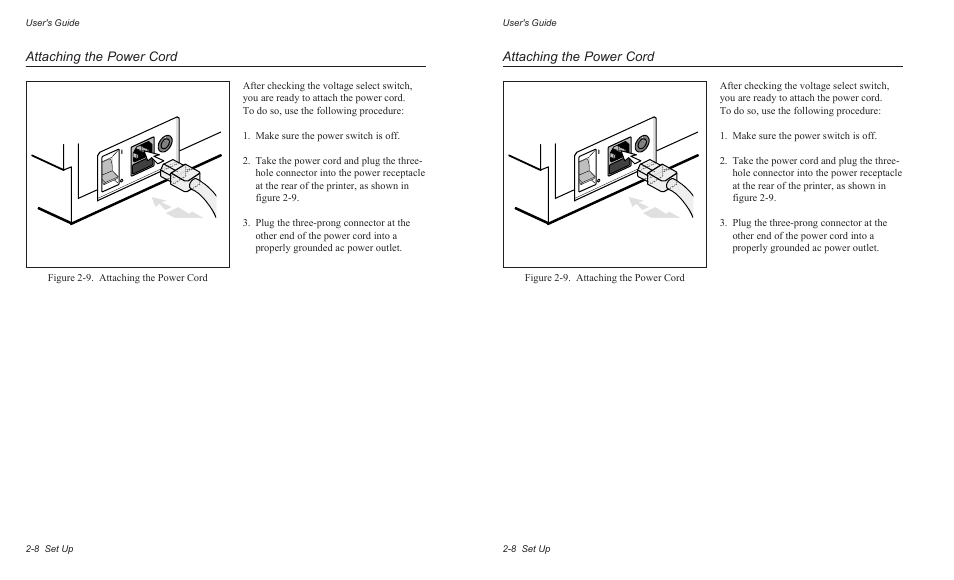 Attaching the power cord | AMT Datasouth AMTACCEL-5350 User Manual | Page 38 / 255