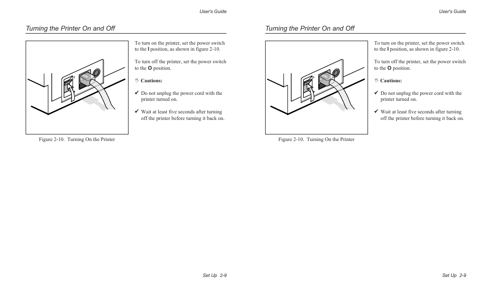 Turning the printer on and off | AMT Datasouth AMTACCEL-5350 User Manual | Page 39 / 255